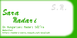 sara madari business card